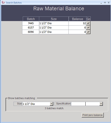 raw material control